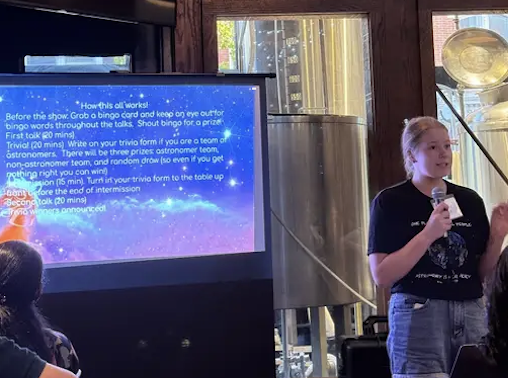 Speaking at an Astronomy on Tap event